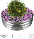 3FT Diameter Galvanized Garden Raised Bed/Plant Box/Fire Pit Ring-0.8mm Thick12 Inch TallCrimped Edge and CornerNo SharpePerfect for Plantings (Silver 36 Dia X 11.5 inches)