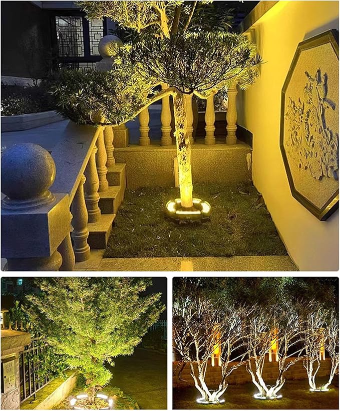 Aluminium Trees Floodlights IP65 Weatherproofwith Ground Plugfor Courtyards(Cold Light6 Sets)