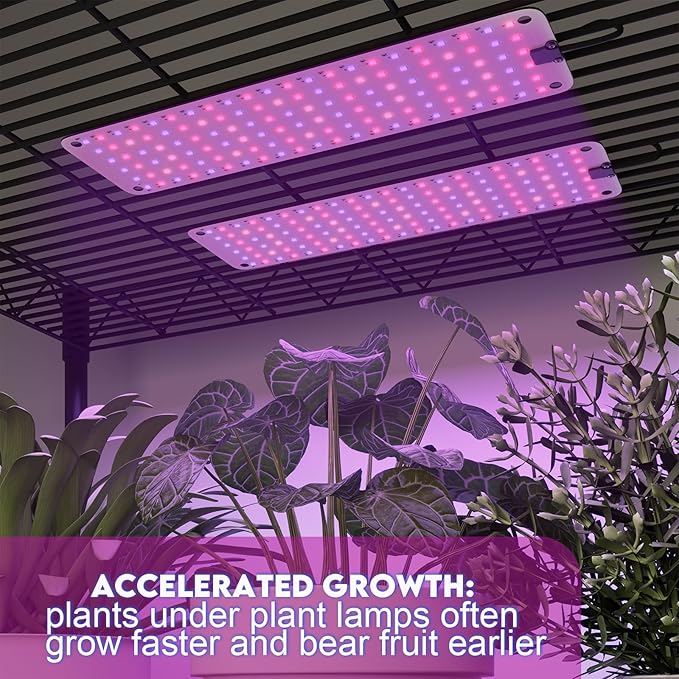Under Cabinet Grow Light LED Grow Lights for Indoor Plants Full Spectrum Plants Light for Shelves with Auto Timer 3/9/12H 616LEDs Ultra-Thin Grow Light Panel for Seed Starting Flowers Veg 4PACK