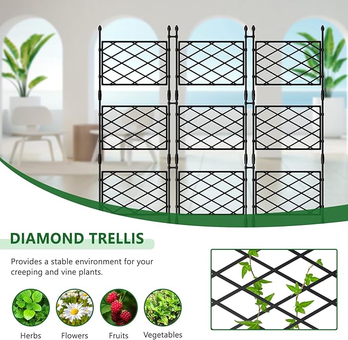 Raised Garden Bed Planter Box with Trellis 63''H Tomato Planters for Climbing Plants Vegetable Vine Flowers Outdoor Patio Tomato Cage Self Watering Planter with Wheels
