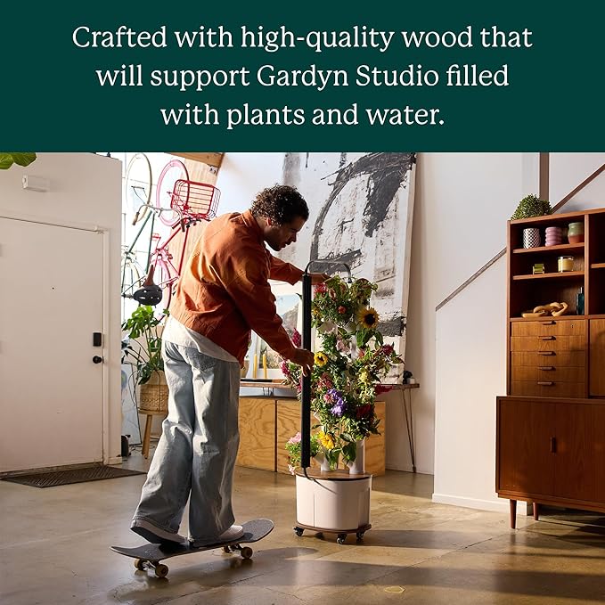 Gardyn Studio Dolly (a Rolling Cart Designed to Make Your Hydroponics Growing System Kit &amp Indoor Garden Tower Mobile) Easily Move Your Throughout Your Home While Protecting Your Floors
