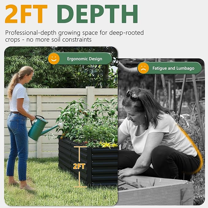 Raised Garden Bed with Arch Trellis for Climbing PlantsGalvanized Raised Garden BedPlanter Boxes Outdoor for Vegetables Flowers Herb269 Gallon Capacity Black