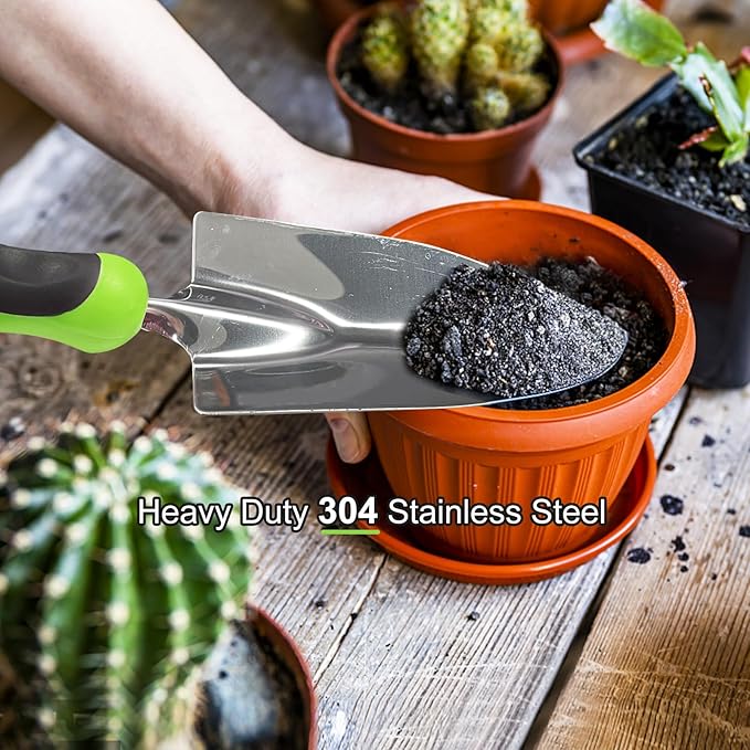 Gardening Tools Set of 11 Heavy Duty Stainless Steel Garden Hand Tools with Tote Bag Rust-Proof Ergonomic Gardening Kit Gifts for Women Men Plant Lover