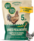 Hatortempt Dried Mealworms - Non-GMO &amp Organic - High-Protein Mealworms for Wild Bird Food Ducks &amp Chickens (5lb)