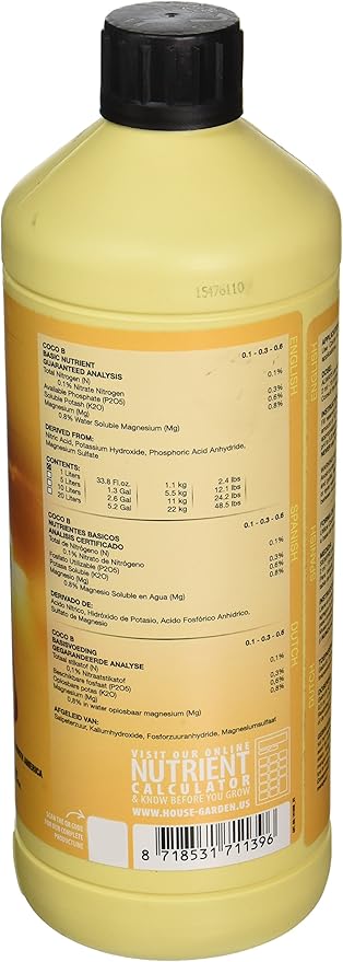 House &amp Garden HGCOB01L Coco Nutrient B 1 L fertilizers Natural