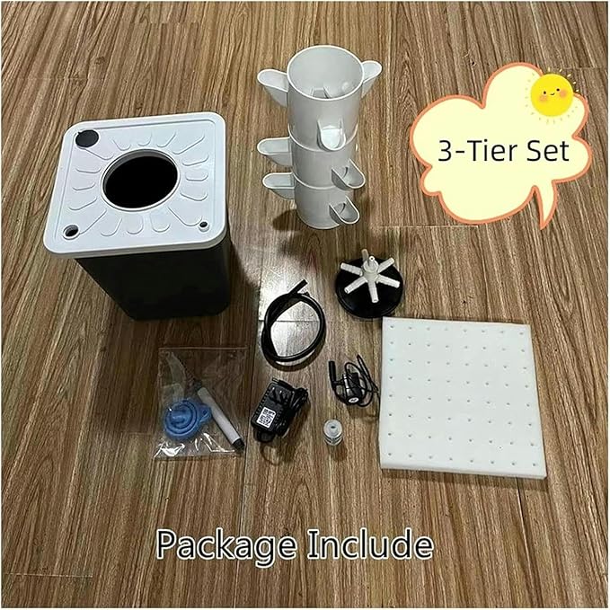 Garden Hydroponic Growing System DIY Soilless Cultivation Kit PP Colonization Cups Indoor Vegetable Grow Tower Space-Saving Vertical Planter for Balcony &amp Garden