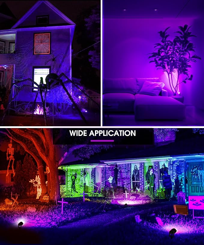 L LOHAS LED Halloween Spotlight Orange 1Pack + Purple 3Pack