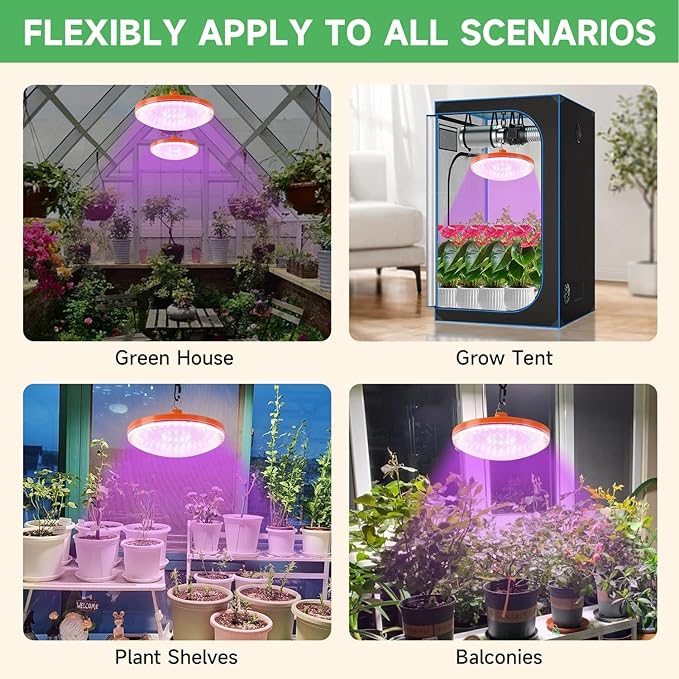 8 Solar Grow Light for Indoor OutdoorFull Spectrum with 96 LEDs Timer (3/5/8H) 3 Spectrum Modes with a RemoteIncludes 16.4FT Connection Cable Ideal for Growing All Plants