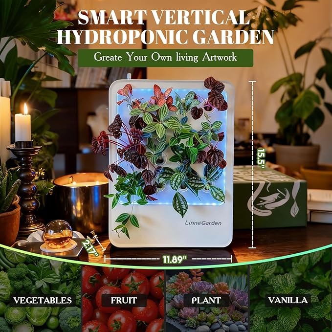 Indoor Garden Hydroponic System with LED Grow Light Indoor herb Garden Indoor Garden Hydroponic System with LED Grow Light (White)
