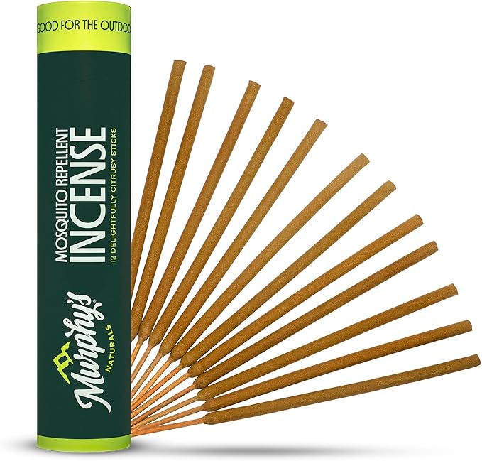 Murphy’s Naturals Mosquito Repellent Incense Sticks 12 Count Bug Repellent with Citronella for Patio &amp Camping 2.5+ Hours per Stick