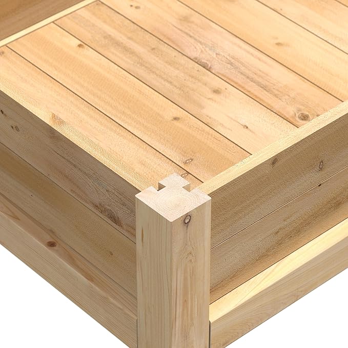 Greenes Fence Original Cedar Elevated Garden Bed 24 W x 48 L x 31 H - Made in USA with North American Cedar