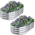 Galvanized Raised Garden Bed Kit 2packOutdoor Planter Raised Beds 4x2x1ft for VegetablesFruitsFlowersGalvanized Raised Garden Bed Boxes