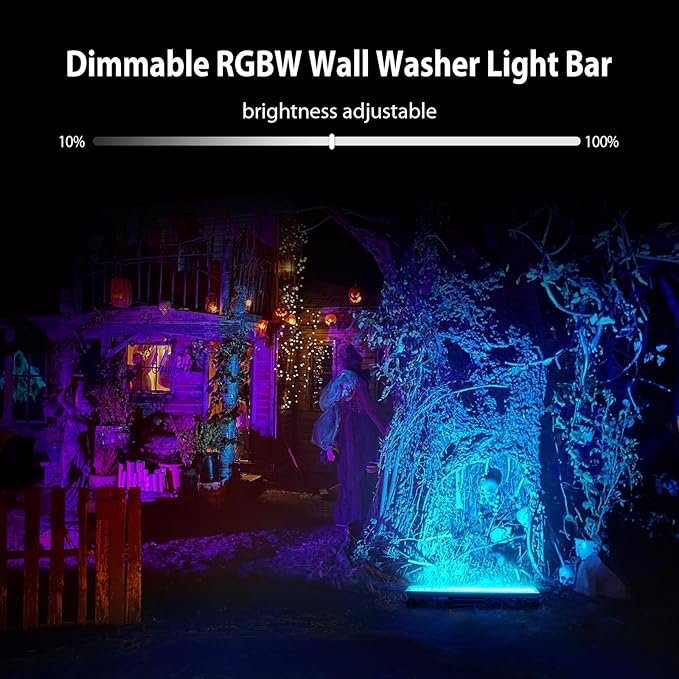LED Wall Washer Light with RF Remote 7200LM Brightness Dimmable RGBW LED Bar Light AC120V 20 Waterproof Color Changing Linear Wall Washing Lamp for Outdoor &amp Indoor Lighting Projects