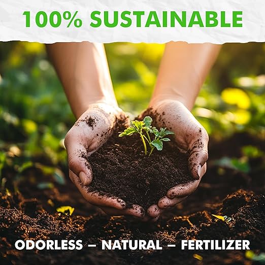 Fishnure - Humus Fish Compost Fertilizer for Indoor Plants Outdoor Houseplant Fertilizer Supports Natural Production of Plant Food for Houseplants Gardening Essentials Gardener Gifts 8 lbs