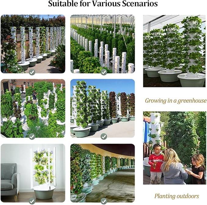 Vertical Hydroponic Grow Tower Aeroponic Tower Garden Planter Tower with Pump for Herbs Water-Saving Vertical Growing System for Gardening Lover(9 Floor)
