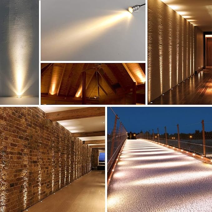 2/4PCS Spotlight Led Beam Light - Led Spot Lights Mini 15° Narrow Beam Angle Spotlight 12V-24V DC IP67 Waterproof Underground Outdoor Landscape Lighting for4pcs Cool White 6000k-12V