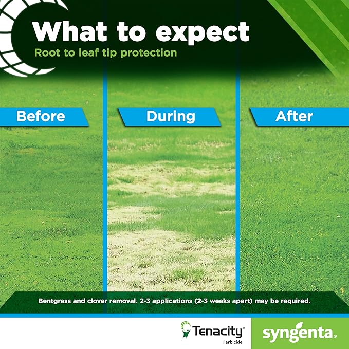 Syngenta Tenacity Herbicide - Pre-Emergent and Post-Emergent Weed Control 8-oz. Liquid Weed Killer for Lawns and Turf Grasses Active Ingredient Mesotrione Herbicide (3 Pack)