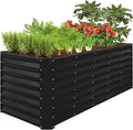 Best Choice Products 8x2x2ft Raised Outdoor Metal Garden Bed Deep Root Box Planter for Vegetables Flowers Herbs 240 Gallon Capacity 100% Non Toxic Materials - Black