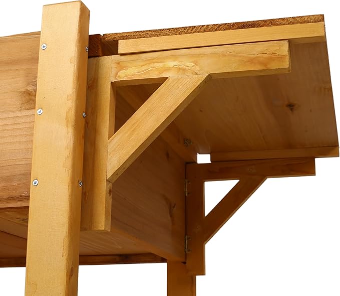 8 Pockets Horticulture Raised Garden Bed Elevated Wood Planter Box Stand Herb Garden Bed with Foldable Side Table and Storage Shelf Raised Bed for Herb Vegetables Flowers (8 Pockets+Side Table)
