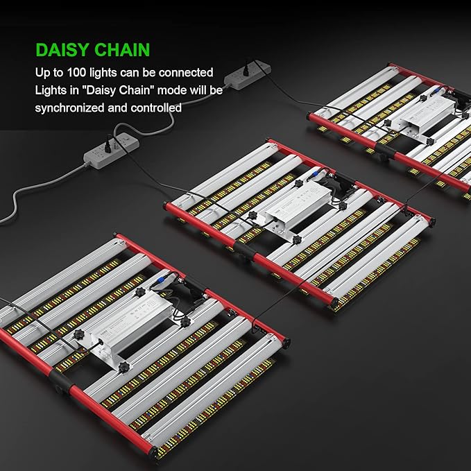 AGLEX 330W Led Grow Lights Full Spectrum Grow Light with UV IR Daisy Chain Foldable &amp Dimmable Plant Bar Style Grow Light for Indoor Growing Commercial Hydroponic Growing Lamp 3x4 FT Core Covera