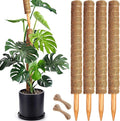Soupiar 4 Pack 22 Inch Stackable Moss Pole - Thick &amp Sturdy Natural Coir Totem Plant Support &amp Garden Stakes for Monstera &amp Pothos Indoor Climbing Vining Houseplants 70”H Max