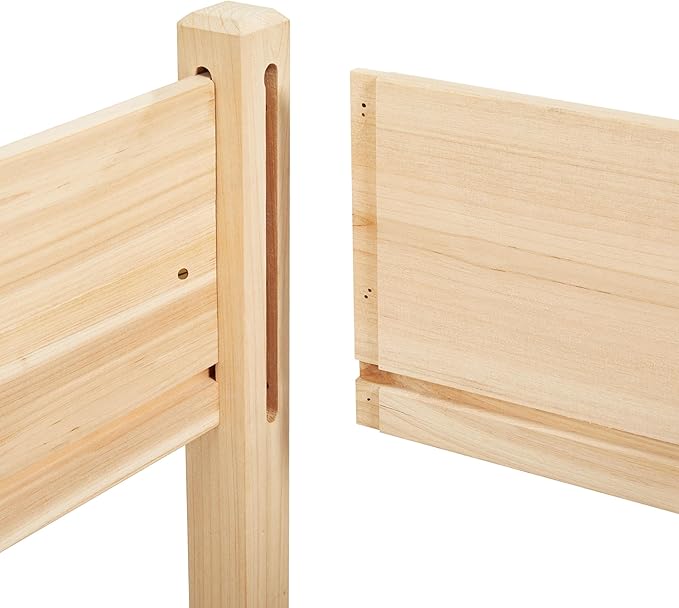 Topeakmart 2-Tier Elevated Stand Raised Bed Planting Planter Bed Box for Flower Vegetable Gardening Outdoor Wood