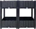 Raised Garden Beds Planter Raised Beds Elevated Planter Garden Box with Drainage Plug Raised Garden Beds for VegetableFlowerHerb Outdoor Standing Planter Beds Gardening Kit31.5x15.7x27.7.Black
