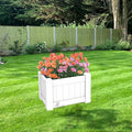 Windscreen4less 4 PCS 31x20x20 Vinyl Raised Bed White Planter Box for Patio Balcony Deck Vegetables Herbs and Succulents Outdoor Indoor