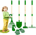 Duckura Kids Gardening Tools Set - 7pcs Garden Tool for Kids with Shovel Rake Hoe Leaf Rake Outdoor Summer Yard Lawn Digging Weed Toys Christmas Birthday Gifts for Boys Girls Age 3 4 5 Years Old