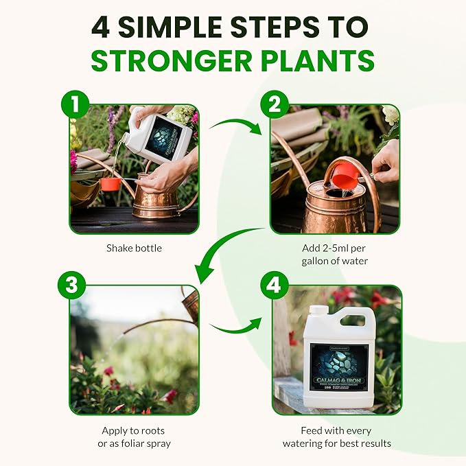 Humboldts Secret CalMag &amp Iron | Calcium Magnesium &amp Chelated Iron Nutrient Fertilizer | Hydroponic Supplies for Vegetative &amp Flowering Growth in Soil Coco Hydroponics or RO Water | 1 G