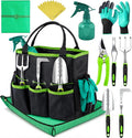 Heavy Duty Gardening Tools with Potting Mat- Gardening Gifts for Women Men Mom Dad - Durable Ergonomic Garden Tools Set