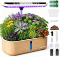 Hydroponics Growing System Kit Indoor Herb Garden 14 Pods Upgraded LCD Display LED Grow Light Quiet Smart Water Pump Automatic Timer Hydroponic Planter for Home Kitchen Office (White)