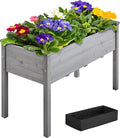 Yaheetech 1pc Raised Garden Bed Outdoor with Legs Horticulture Elevated Wood Planter Boxes w/Stable Rectangle Structure Standing Planter for Vegetables Flowers Herbs PlantingGray