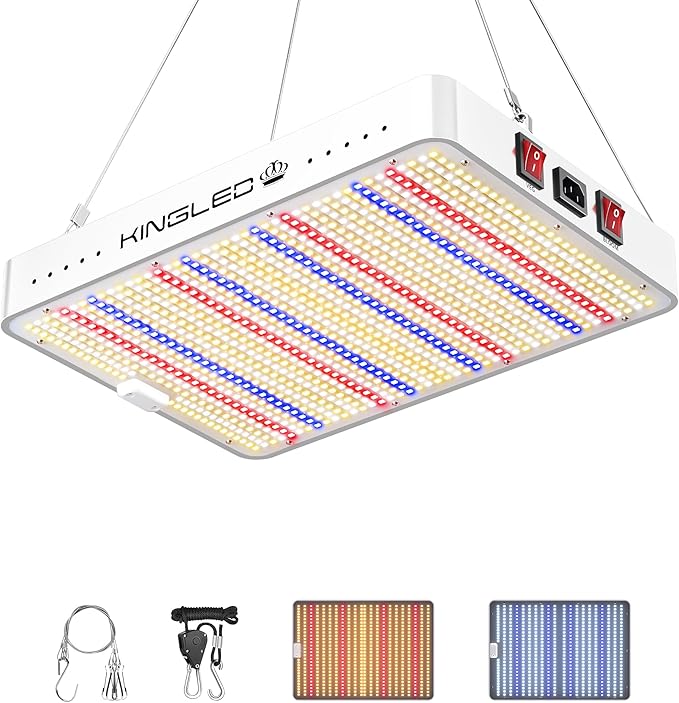 Kingled KP2000 LED Grow Light Full Spectrum Grow Lights with Veg Bloom Mode High PPDF for 3x3 Ft Coverage Indoor Hydroponic Grow Tent Light for Seedling to Flowering