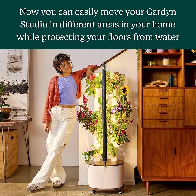 Gardyn Studio Dolly (a Rolling Cart Designed to Make Your Hydroponics Growing System Kit &amp Indoor Garden Tower Mobile) Easily Move Your Throughout Your Home While Protecting Your Floors