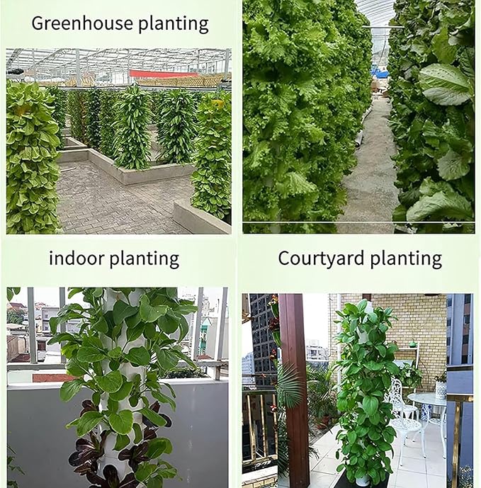 Hydroponics Tower 45 Pots Hydroponic Growing System Garden Tower Growing Kit Seeding Bed for Indoor Gardening Grow Herbs Fruits Vegetables
