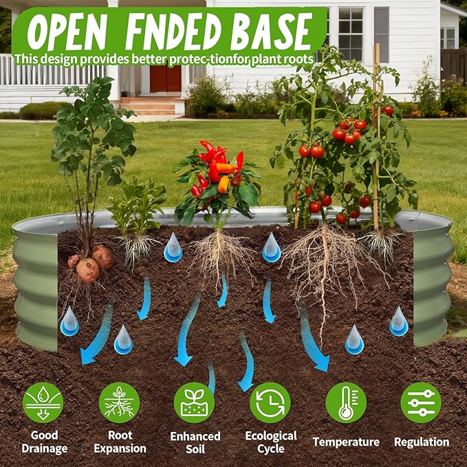 Galvanized Raised Garden Bed 4x2x1 FT Thickening Planter Boxes Outdoor Raised Beds for Gardening Easy Assembly Large Garden Bed for Vegetables Fruits Flowers (2-Pack)