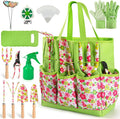 Heavy Duty Floral Gardening Tools Kit - 26PCS Gardening Tool Set with Non-Slip Rubber Handle Complete Gardening Tool Bag Set for Women