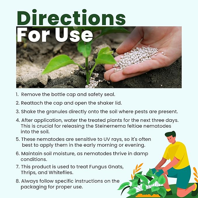 The Environmental Factor NemaKnights Slow-Release Nematodes - Biological Pest Control for Fungus Gnats Thrips &amp Whiteflies (280g Treats Up to 50 Planters)