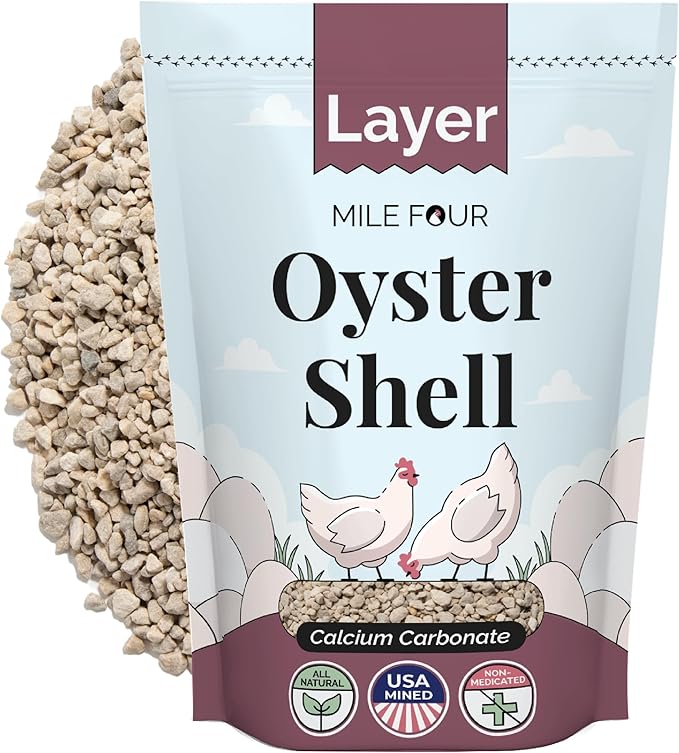 Chicken Grit &amp Oyster Shell Bundle – 100% Natural Mineral Grit &amp Limestone Calcium for Layers &amp Growers – Strong Eggshells Healthy Digestion USA Mined 2-Pack (4 lbs. Each)