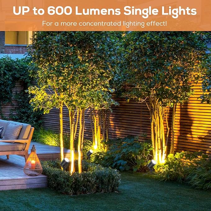 ZYAN Outdoor Landscape Spotlights Waterproof IP65 Powered Supply Yard Garden Spot Lights for Outside Plant Tree 6W 600 Lumen per Light Landscape Lighting for Path Patio Walkway-8 Pack