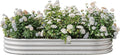 Donext Raised Garden Bed Outdoor Oval Large Metal Raised Planter Bed for for Plants Vegetables and Flowers - Silver