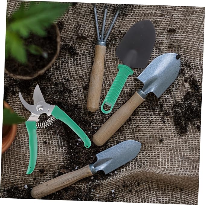 SUPVOX -1 Garden Tool Kit 10 Pcs Set with Case Shovel Rake Hoe Weeder Spade Pruning Shears Sprayer for Mom