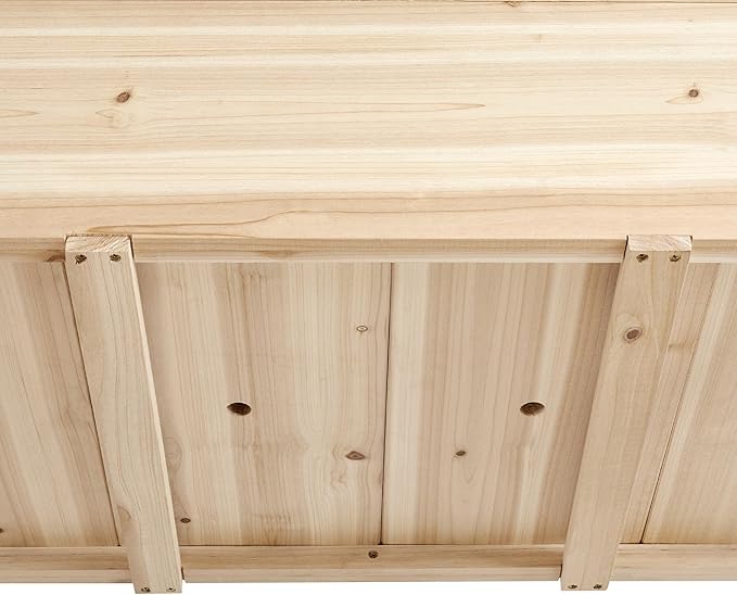Topeakmart Solid Wooden Raised Garden Bed Vegetable Elevated Planter Kit Grow Gardening Box with Legs Storage Shelf &amp Wheels 42x23x33in