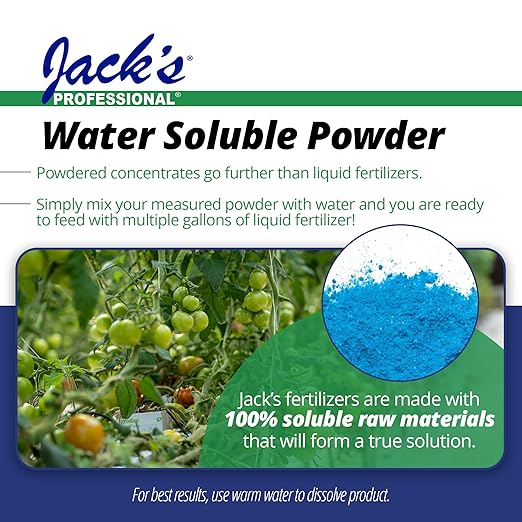 Jack's Professional 10-30-20 Blossom Booster Water-Soluble Fertilizer with Micronutrients for Increasing Blooms in Plants Grown in Continuous Liquid Feed Programs 25lbs