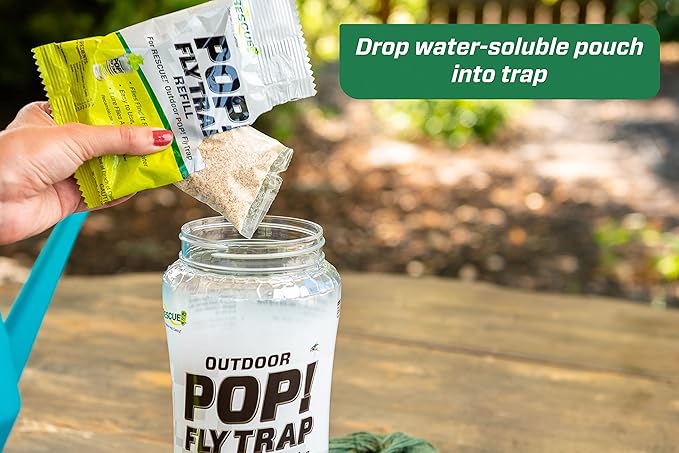 RESCUE! POP! Fly Trap – Large Reusable Fly Trap for Outdoor Use - 3 Pack