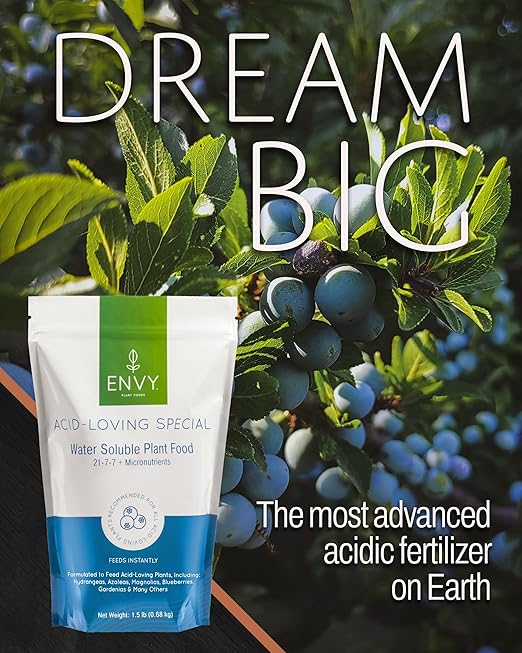 ENVY Plant Foods Acid-Loving Special | Water Soluble Fertilizer | Hydrangea Azalea &amp Berry Plant Food (3lb x3)