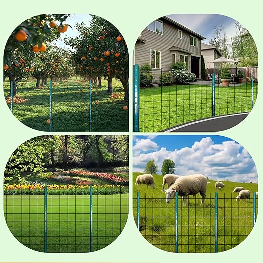 ARIFARO Fence Posts 6 Feet Sturdy Duty Metal Fence Post Pack of 10 No Dig Garden U Post for Wire Fencing Steel Post for Yard Outdoor Wire
