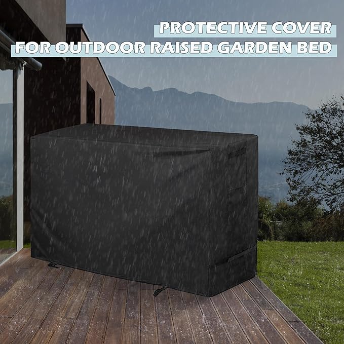 Outdoor Raised Garden Bed Cover for 55.5x24x32in Raised Garden Bed Outdoor Planter Box Stand Cover for Mobile Elevated Wood Planter/Planting Bed-Waterproof All Weather Protection