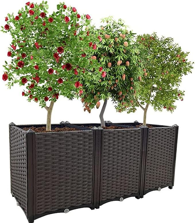 Raised Garden Beds Planters for Outdoor Plants Box Plastic Elevated Garden Bed Kit for Vegetables Flowers Herbs in Backyard Patio Balcony